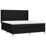 ZNTS Box Spring Bed with Mattress Black 160x200 cm Fabric 3131843