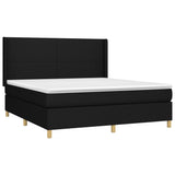 ZNTS Box Spring Bed with Mattress Black 160x200 cm Fabric 3131843