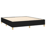 ZNTS Box Spring Bed with Mattress Black 160x200 cm Fabric 3131843