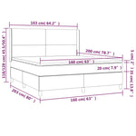 ZNTS Box Spring Bed with Mattress Black 160x200 cm Fabric 3131843