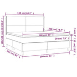 ZNTS Box Spring Bed with Mattress Black 160x200 cm Fabric 3131843