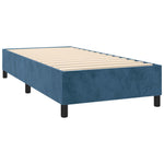 ZNTS Box Spring Bed with Mattress Dark Blue 90x190 cm Velvet 3132535