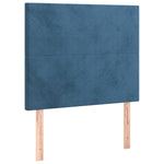 ZNTS Box Spring Bed with Mattress Dark Blue 90x190 cm Velvet 3132535
