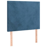 ZNTS Box Spring Bed with Mattress Dark Blue 90x190 cm Velvet 3132535