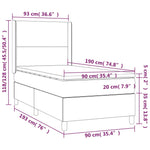 ZNTS Box Spring Bed with Mattress Dark Blue 90x190 cm Velvet 3132535