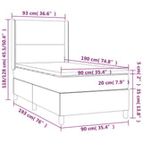 ZNTS Box Spring Bed with Mattress Dark Blue 90x190 cm Velvet 3132535