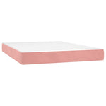 ZNTS Box Spring Bed with Mattress Pink 140x200 cm Double Velvet 3132566