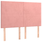ZNTS Box Spring Bed with Mattress Pink 140x200 cm Double Velvet 3132566
