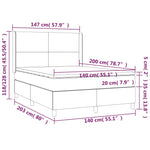 ZNTS Box Spring Bed with Mattress Pink 140x200 cm Double Velvet 3132566