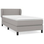 ZNTS Box Spring Bed with Mattress Light Grey 90x200 cm Single Fabric 3126053