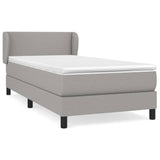 ZNTS Box Spring Bed with Mattress Light Grey 90x200 cm Single Fabric 3126053