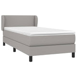 ZNTS Box Spring Bed with Mattress Light Grey 90x200 cm Single Fabric 3126053