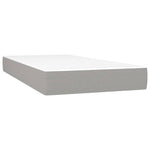ZNTS Box Spring Bed with Mattress Light Grey 90x200 cm Single Fabric 3126053