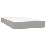 ZNTS Box Spring Bed with Mattress Light Grey 90x200 cm Single Fabric 3126053