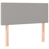 ZNTS Box Spring Bed with Mattress Light Grey 90x200 cm Single Fabric 3126053