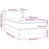 ZNTS Box Spring Bed with Mattress Light Grey 90x200 cm Single Fabric 3126053