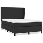 ZNTS Box Spring Bed with Mattress Black 140x190 cm Faux Leather 3128907
