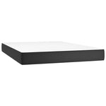 ZNTS Box Spring Bed with Mattress Black 140x190 cm Faux Leather 3128907