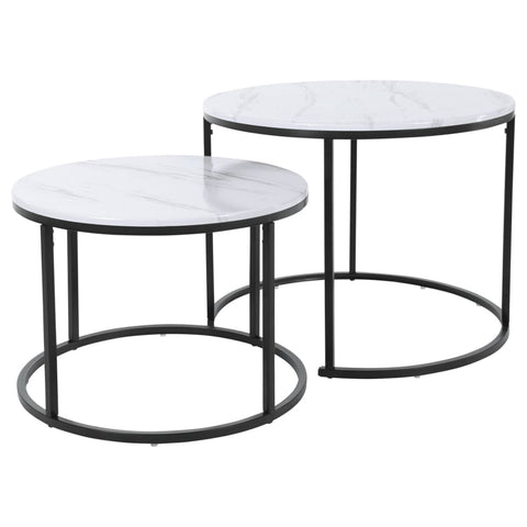 ZNTS H&S Collection 2 Piece Side Table Set White 445860