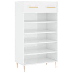 ZNTS Shoe Cabinet High Gloss White 60x35x105 cm Engineered Wood 829598