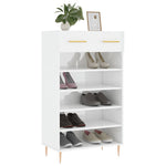 ZNTS Shoe Cabinet High Gloss White 60x35x105 cm Engineered Wood 829598