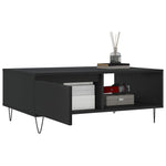 ZNTS Coffee Table Black 90x60x35 cm Engineered Wood 827061