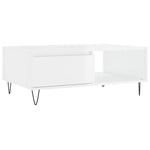 ZNTS Coffee Table High Gloss White 90x60x35 cm Engineered Wood 827062