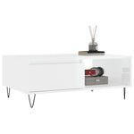 ZNTS Coffee Table High Gloss White 90x60x35 cm Engineered Wood 827062