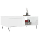 ZNTS Coffee Table High Gloss White 90x60x35 cm Engineered Wood 827062