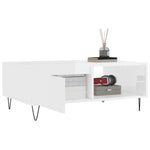 ZNTS Coffee Table High Gloss White 90x60x35 cm Engineered Wood 827062