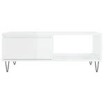 ZNTS Coffee Table High Gloss White 90x60x35 cm Engineered Wood 827062