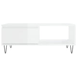 ZNTS Coffee Table High Gloss White 90x60x35 cm Engineered Wood 827062