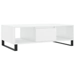 ZNTS Coffee Table High Gloss White 104x60x35 cm Engineered Wood 827094