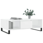 ZNTS Coffee Table High Gloss White 104x60x35 cm Engineered Wood 827094