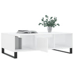 ZNTS Coffee Table High Gloss White 104x60x35 cm Engineered Wood 827094