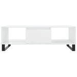 ZNTS Coffee Table High Gloss White 104x60x35 cm Engineered Wood 827094