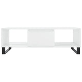 ZNTS Coffee Table High Gloss White 104x60x35 cm Engineered Wood 827094