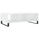 ZNTS Coffee Table High Gloss White 104x60x35 cm Engineered Wood 827094