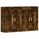 ZNTS Wall Mounted Cabinets 2 pcs Smoked Oak Engineered Wood 3197982