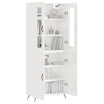 ZNTS Highboard High Gloss White 69.5x34x180 cm Engineered Wood 3198187
