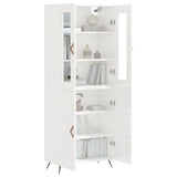 ZNTS Highboard High Gloss White 69.5x34x180 cm Engineered Wood 3198187