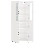 ZNTS Highboard High Gloss White 69.5x34x180 cm Engineered Wood 3198187