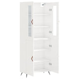 ZNTS Highboard High Gloss White 69.5x34x180 cm Engineered Wood 3198187