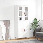 ZNTS Highboard High Gloss White 69.5x34x180 cm Engineered Wood 3198187