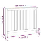 ZNTS Radiator Cover White 108.5x19x84 cm Solid Wood Pine 822572