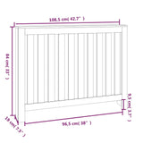 ZNTS Radiator Cover White 108.5x19x84 cm Solid Wood Pine 822572