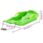 ZNTS Sledge with Brakes Green 87x40x18 cm Polypropylene 93715