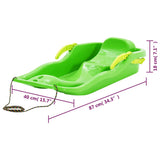 ZNTS Sledge with Brakes Green 87x40x18 cm Polypropylene 93715