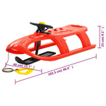 ZNTS Sledge with Wheel Red 102.5x40x23 cm Polypropylene 93725