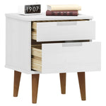 ZNTS Bedside Cabinet MOLDE White 40x35x48 cm Solid Wood Pine 350496